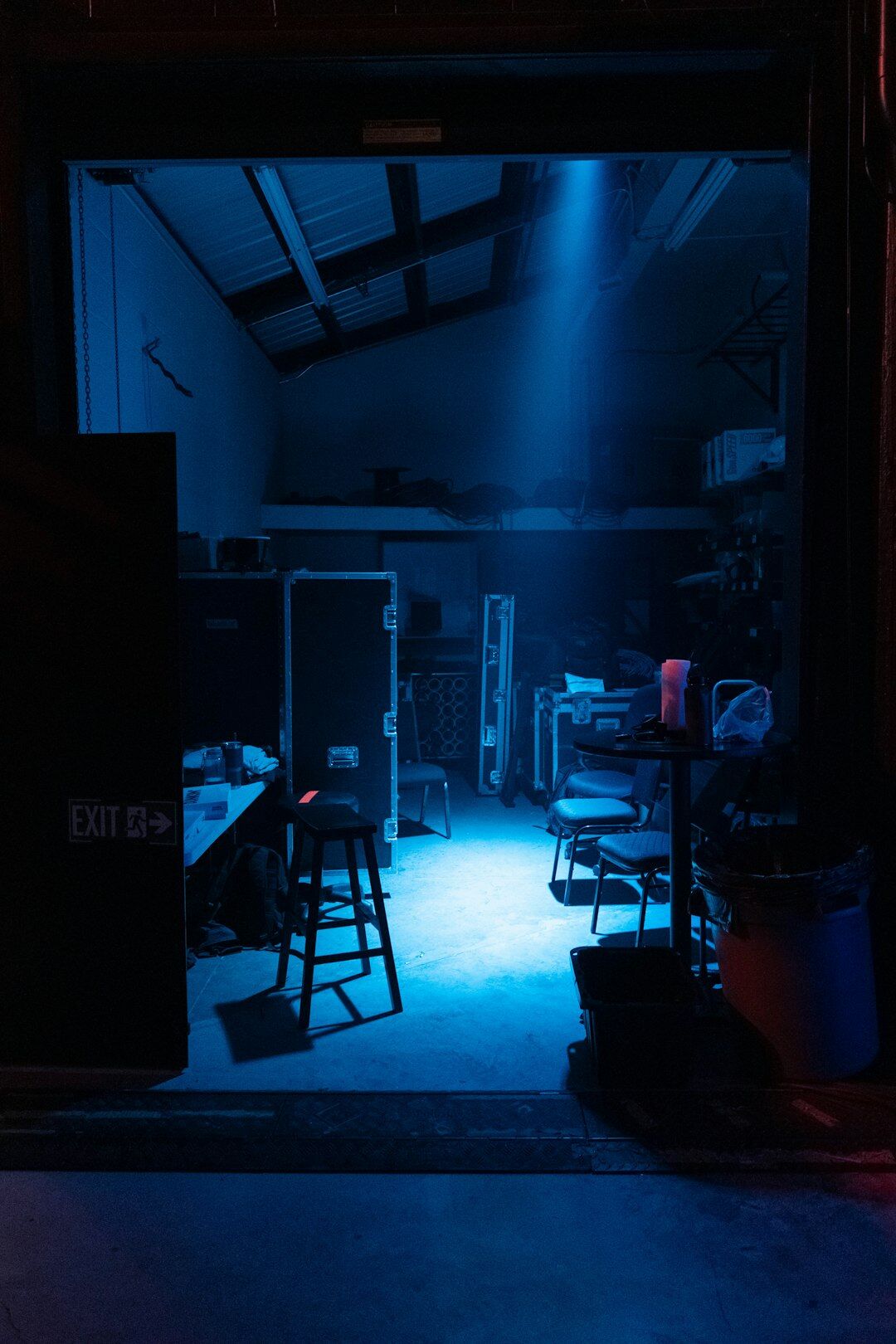 Actor waiting backstage before a theater performance